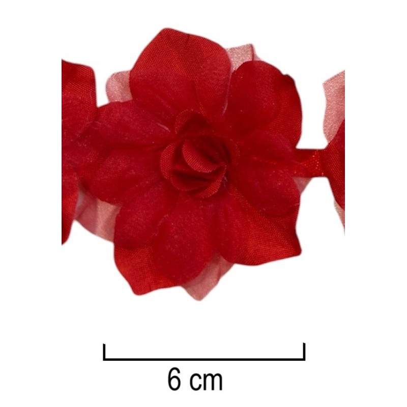 Tira de Flores de gasa 6cm