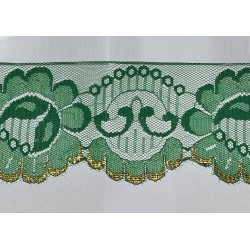 Puntilla nylon con borde dorado de 7,5 cm de ancho