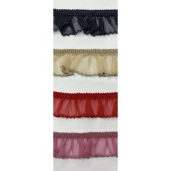 Cinta Plisada elastica de organza de 3,5 cm de ancho