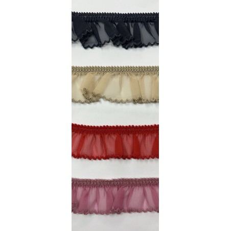 Cinta Plisada elastica de organza de 3,5 cm de ancho