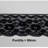 Puntilla calada negra de nylon