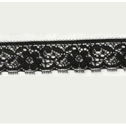 Puntilla calada negra de nylon