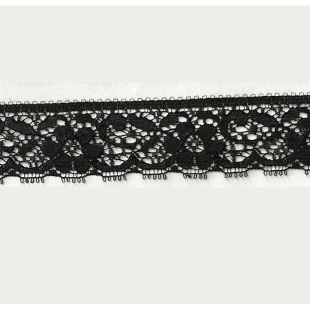 Puntilla calada negra de nylon