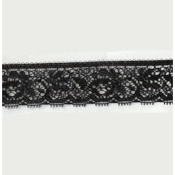 Puntilla calada negra de nylon