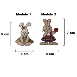 Aplicacion termoadhesiva en forma de conejitos