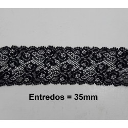 Entredos calado negro de nylon