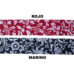Bies tergal con estampado de motivos florales.
