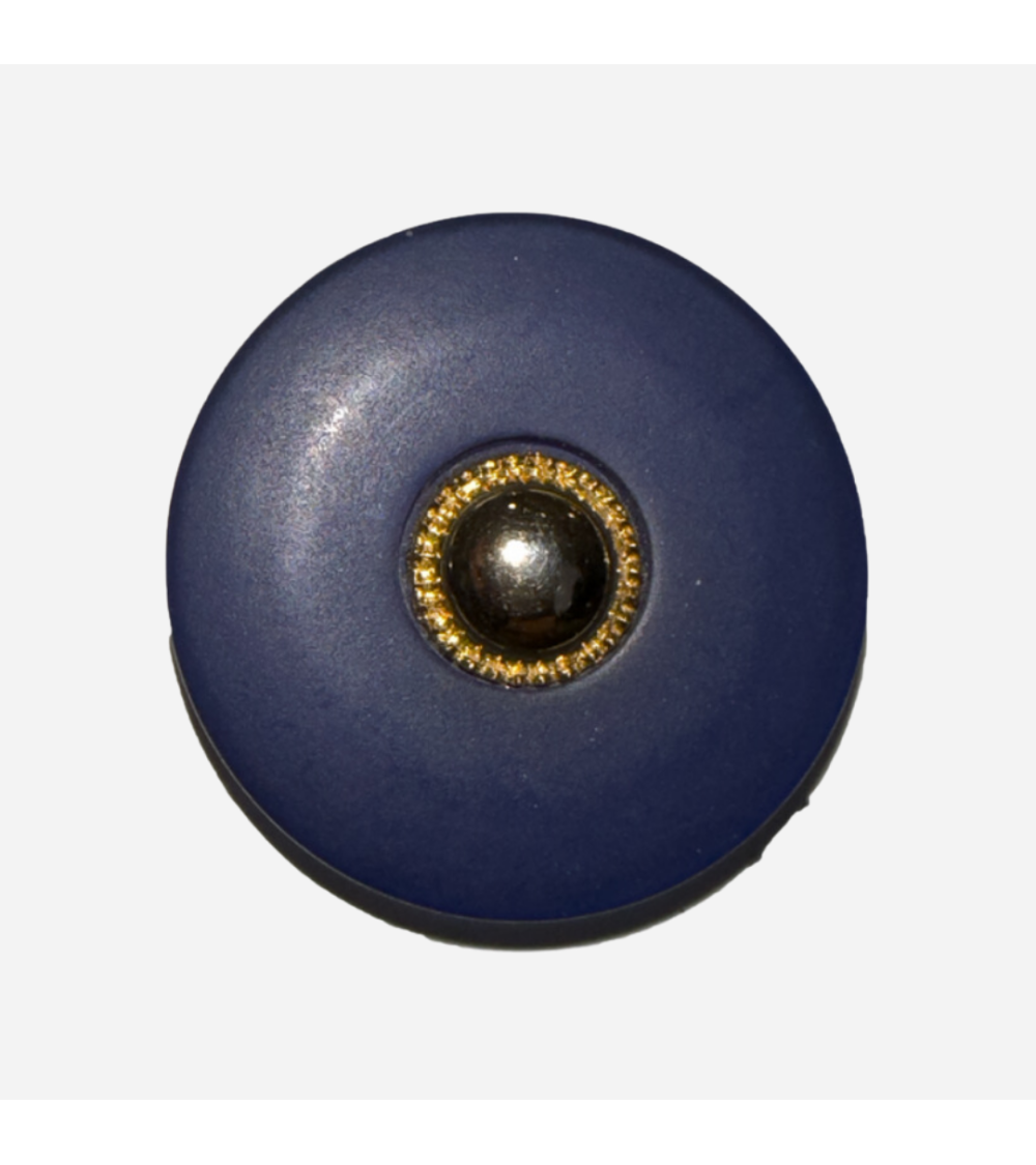 Botón Azul Elegante con Adorno Dorado para Alta Costura