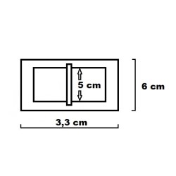 Hebilla de Cinturón Rectangular en Gris Metalizado