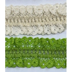 Cinta Puntilla Plisada Verde Lima Fresca para Moda Juvenil y Casual