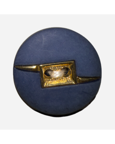 Botón Azul Marino con Detalle Dorado para un Toque de Lujo