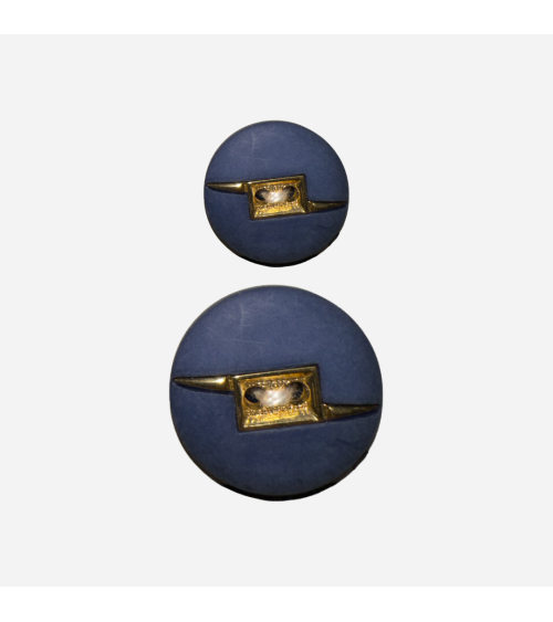 Botón Azul Marino con Detalle Dorado para un Toque de Lujo