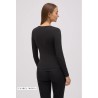Camiseta térmica cuello pico con encaje