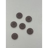 Pack 25 botones clásicos de tono marrón .