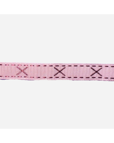 Cinta Tapacosturas Rosa con Cenefa Cruzada para Manualidades Elegantes