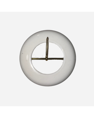 Hebilla Blanca de Diseño Circular y Minimalista para Cinturones