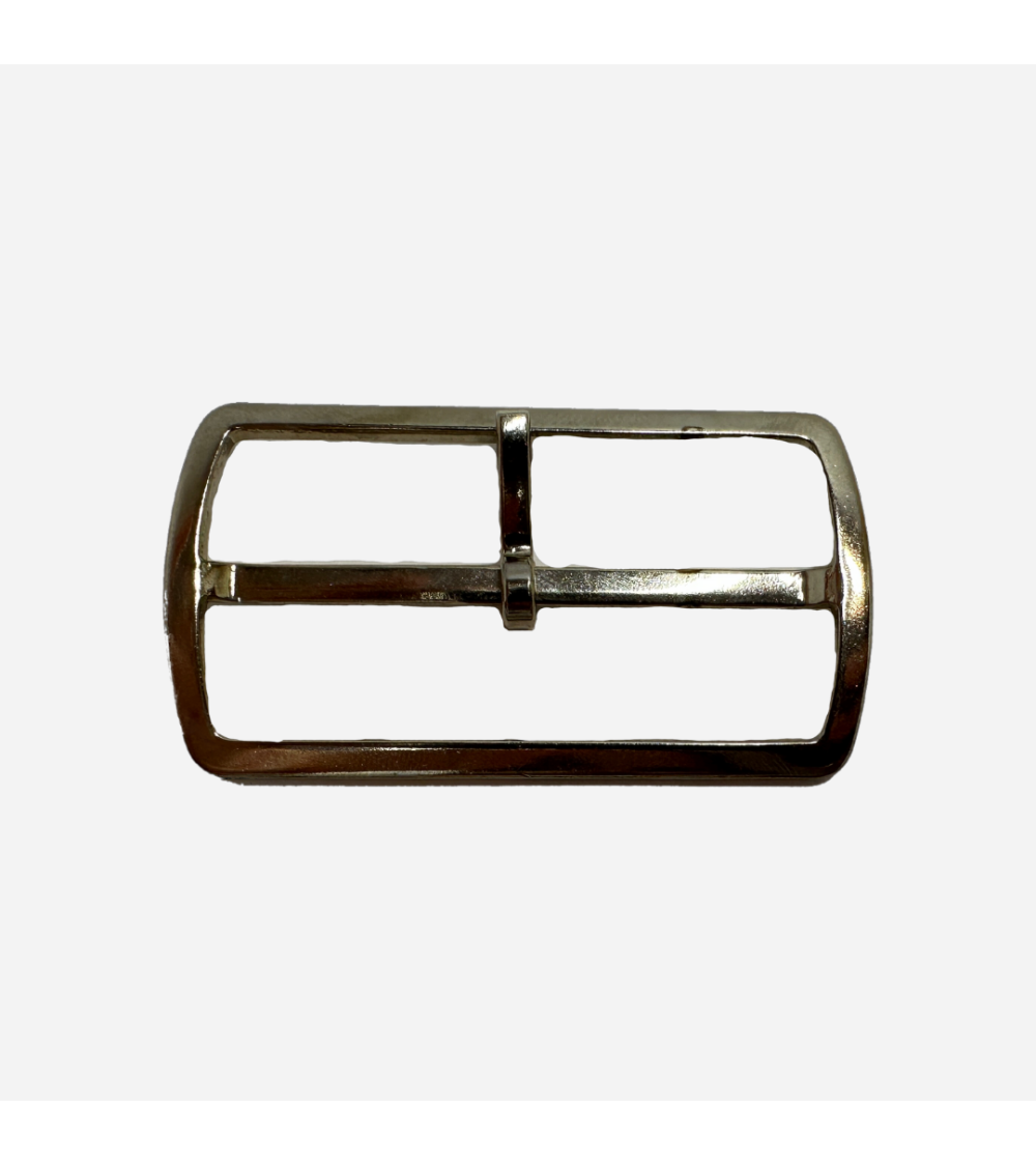 Hebilla de Cinturón Rectangular en Gris Metalizado