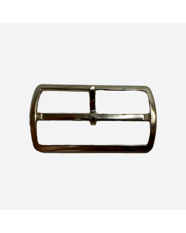 Hebilla de Cinturón Rectangular en Gris Metalizado