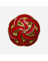 Botón de Inspiración Celta en Rojo y Oro para Diseño Exclusivo
