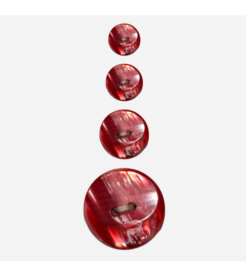 Botón Decorativo Rojo con Efecto de Cristal para Costura Creativa