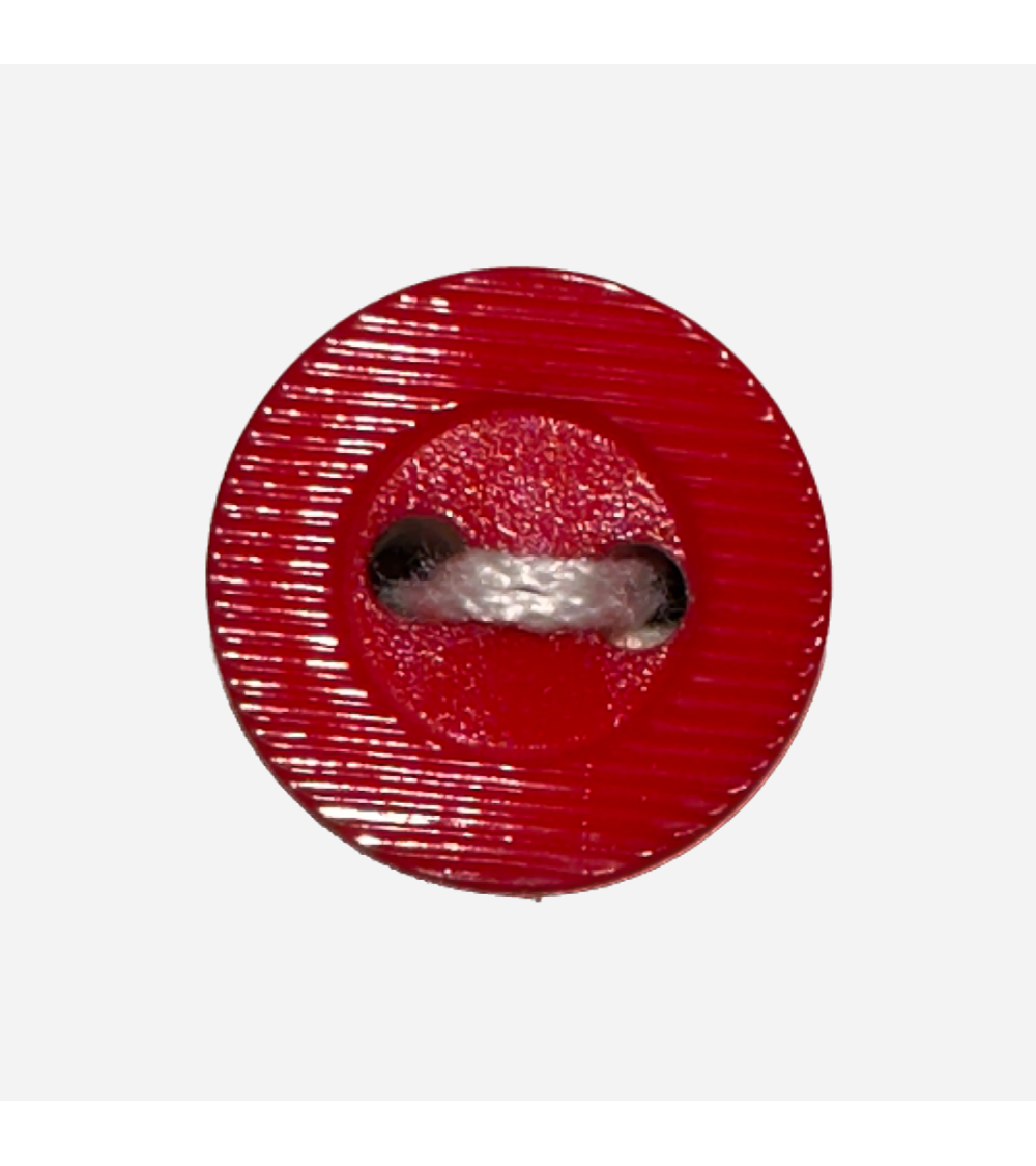 Botón Rojo Texturizado con Centro Sombreado para Diseño de Moda