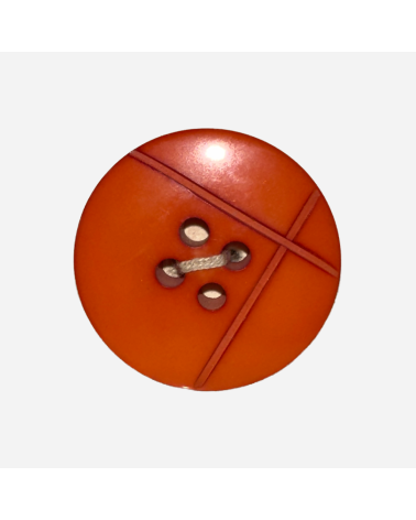 Botón Naranja Vibrante con Relieve Lineal para Prendas Contemporáneas