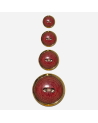 Botón de Madera Granate con Elegante Borde Dorado