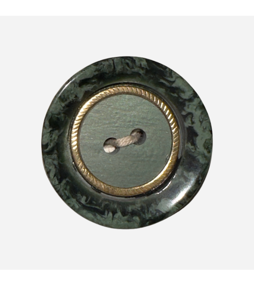 Botón Elegante Verde Oscuro con Acentos Dorados y Textura Marmórea