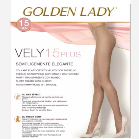 Panty Transparente Golden Lady Vely 15 Plus - Elegancia y Comodidad